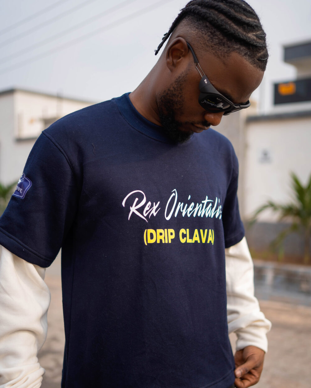 REX ORIENTALIS NAVY BLUE & OFF WHITE SWEATSHIRT